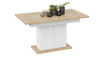 Кухонный стол раскладной Детройт тип 1 (Белый/Дуб Крафт золотой) в Магадане - предосмотр