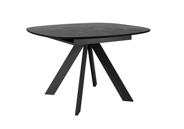 Кухонный стол раскладной DikLine BK100 Керамика Черный мрамор/подстолье черное/опоры черные в Магадане - предосмотр