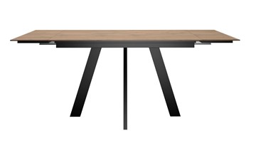 Кухонный стол раздвижной DikLine DM120 Дуб галифакс / опоры черные в Магадане - предосмотр 1