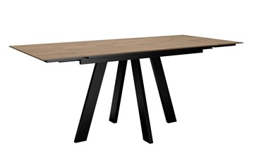 Кухонный стол раздвижной DikLine DM120 Дуб галифакс / опоры черные в Магадане - предосмотр 2