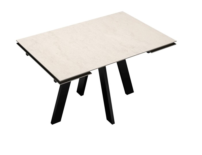 Раздвижной стол DikLine DM120 Хромикс белый / опоры черные в Магадане - изображение 3