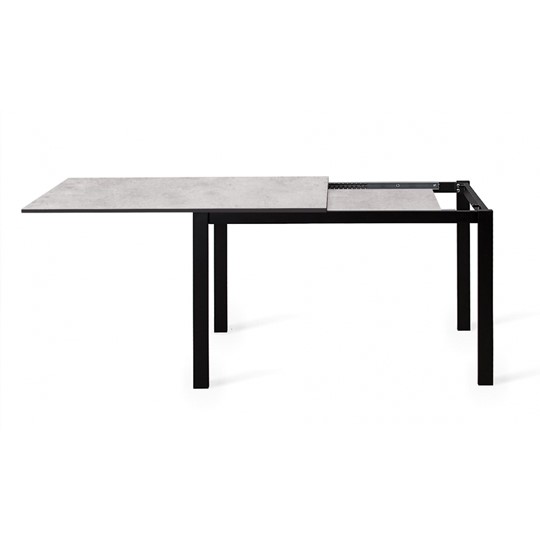 Кухонный стол раскладной Dikline L110 Хромикс белый/ножки черные в Магадане - изображение 1