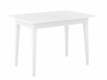 Кухонный стол раскладной Dikline M110 Белый/стекло белое сатин/ножки MM белые в Магадане