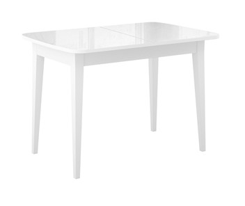 Кухонный раскладной стол Dikline M120 Белый/стекло белое глянец/ножки MM белые в Магадане - предосмотр