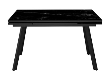 Кухонный раскладной стол DikLine SKA125 Керамика Черный мрамор/подстолье черное/опоры черные (2 уп.) в Магадане - предосмотр