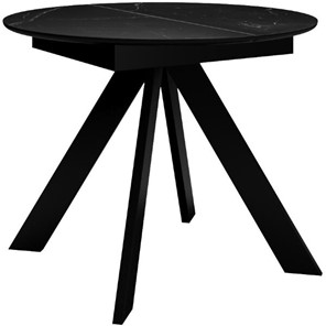 Кухонный стол раздвижной DikLine SKC100 D1000 Керамика Черный мрамор / опоры черные в Магадане - предосмотр