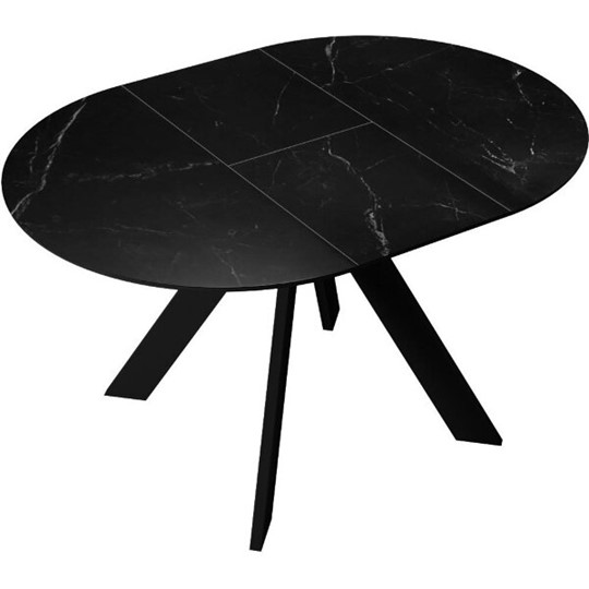 Кухонный стол раздвижной DikLine SKC100 D1000 Керамика Черный мрамор / опоры черные в Магадане - изображение 6