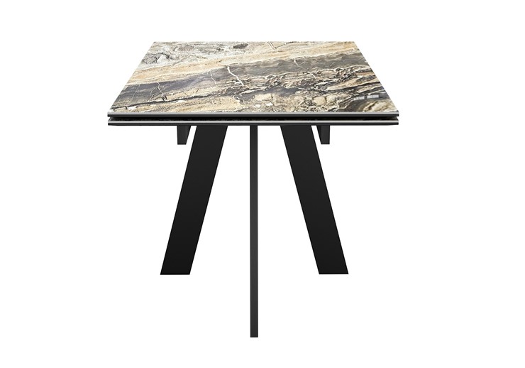 Стол раздвижной DikLine SKM120 Керамика Amadeus/подстолье черное/опоры черные в Магадане - изображение 5