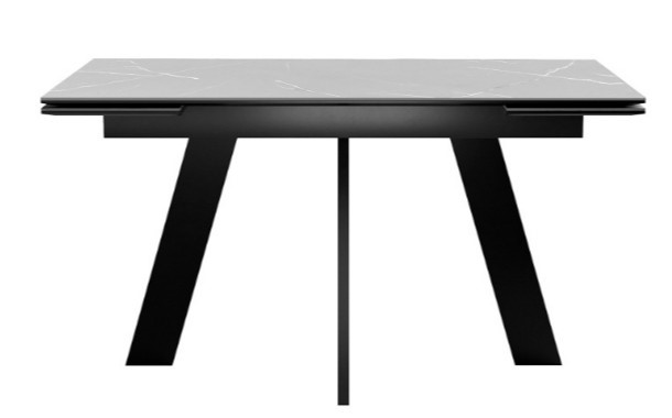 Стол раздвижной DikLine SKM140 Керамика серый мрамор/подстолье черное/опоры черные (2 уп.) в Магадане - изображение 3