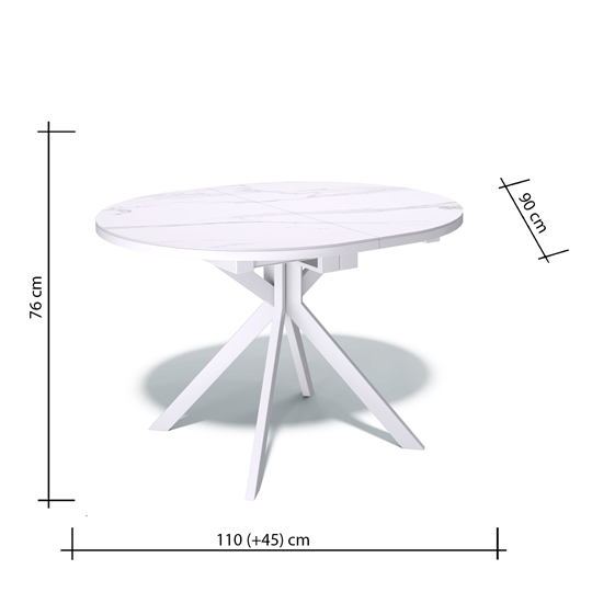 Кухонный раздвижной стол DO1100 (белый/керамика мрамор белый) в Магадане - изображение 14