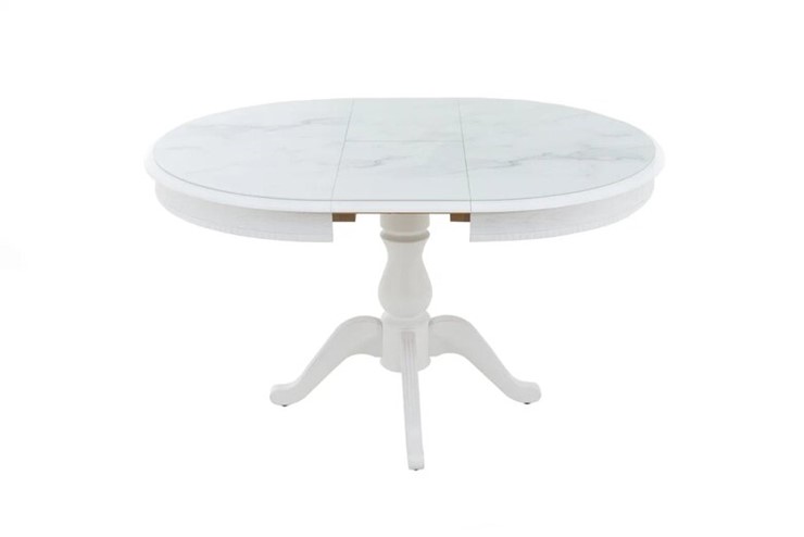 Кухонный стол раздвижной Фабрицио-1 Glass, Круг 1000, фотопечать (Мрамор 10) в Магадане - изображение 3