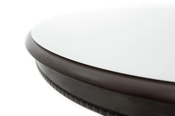 Кухонный раздвижной стол Фабрицио-1 Glass, Круг 1000, (Тон 7 - Орех Тёмный + Белое) в Магадане - предосмотр 6