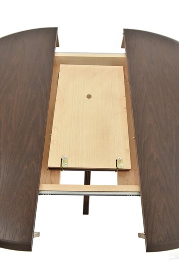 Кухонный стол раздвижной Фабрицио-1 Круг 1000, (D100, Тон 7 - Орех тёмный) Морилка/Эмаль в Магадане - изображение 5