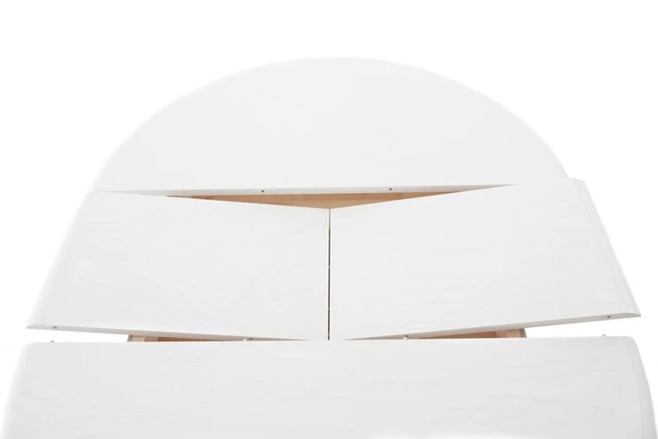 Кухонный стол раскладной Фабрицио-1 Круг 1000, (D100, Тон 9 - Эмаль белая) в Магадане - изображение 3
