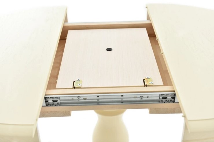 Кухонный стол раскладной Фабрицио-1 Круг 900, (Тон 10 - Слоновая кость) Морилка/Эмаль в Магадане - изображение 5