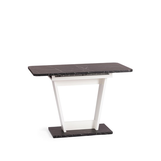 Кухонный раскладной стол FOX, ЛДСП, 68.6x110-145x75 см, Мрамор черный/Белый, арт.21177 в Магадане - изображение 3