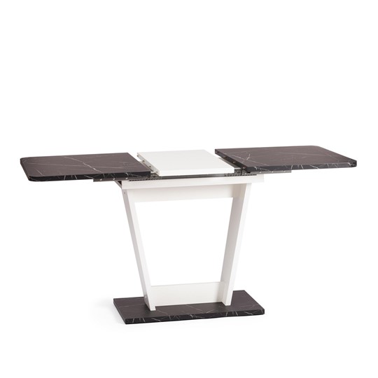 Кухонный раскладной стол FOX, ЛДСП, 68.6x110-145x75 см, Мрамор черный/Белый, арт.21177 в Магадане - изображение 4
