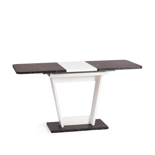 Кухонный раскладной стол FOX, ЛДСП, 68.6x110-145x75 см, Мрамор черный/Белый, арт.21177 в Магадане - изображение 7