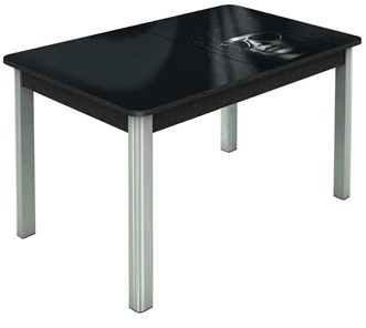 Кухонный стол раскладной Гамбург исп. 1, ноги метал. крашеные №23 (Exclusive h191/черный) в Магадане