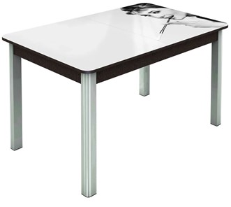 Кухонный раздвижной стол Гамбург исп. 2, ноги метал. крашеные №23 (Exclusive h111/венге) в Магадане