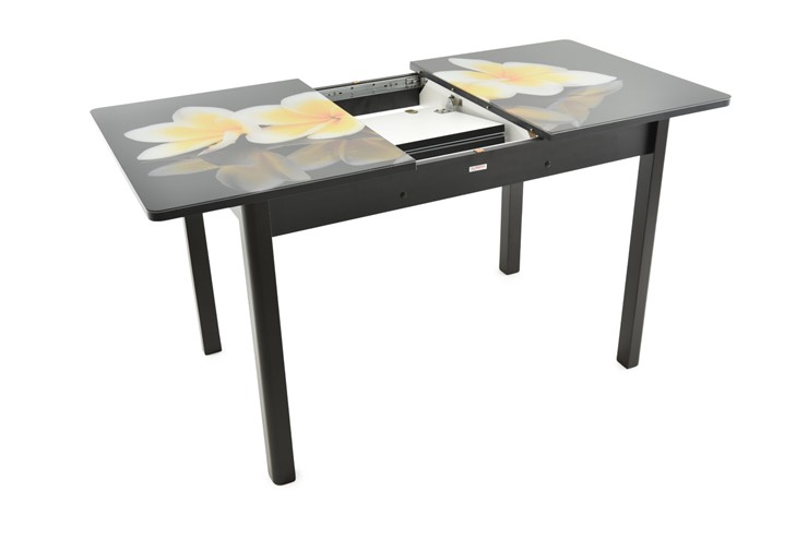 Кухонный стол раскладной Гамбург исп. 2, ноги метал. крашеные №23 (Exclusive h192/черный) в Магадане - изображение 2