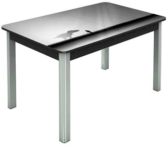 Кухонный стол раскладной Гамбург исп. 2, ноги метал. крашеные №23 (Exclusive h192/черный) в Магадане - предосмотр