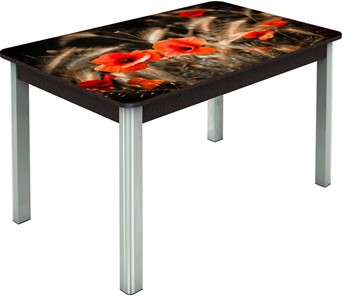 Раздвижной стол Гамбург исп.2 ноги метал. крашеные №23, Фотопечать (Цветы №38) в Магадане