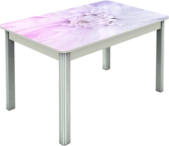Кухонный стол раздвижной Гамбург исп.2 ноги метал. крашеные №23, Фотопечать (Цветы №54) в Магадане - предосмотр