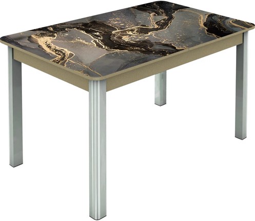 Кухонный стол раздвижной Гамбург исп.2 ноги метал. крашеные №23, Фотопечать (Мрамор №22) в Магадане - изображение