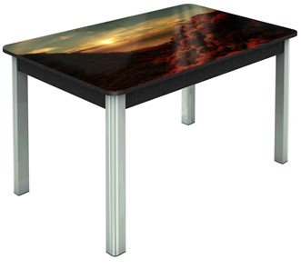 Кухонный раздвижной стол Гамбург Мини, ноги метал. крашеные №23 (Exclusive h131/черный) в Магадане