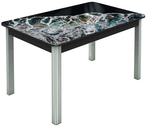 Кухонный раскладной стол Гамбург Мини, ноги метал. крашеные №23 (Exclusive h258/черный) в Магадане - изображение