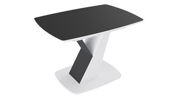 Раздвижной стол Гарда тип 1, цвет Белый/Стекло матовое черный графит в Магадане - предосмотр