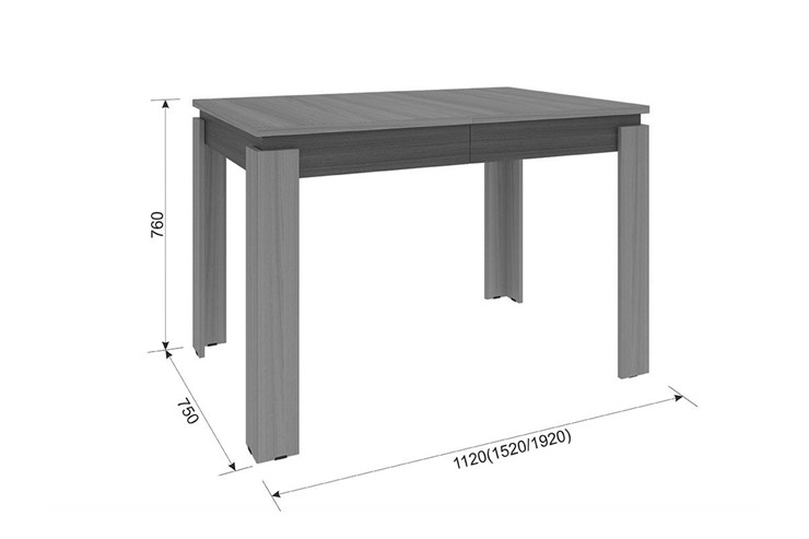 Кухонный стол раскладной Гермес 2 дуб млечный-венге 750х1120х760 в Магадане - изображение 2
