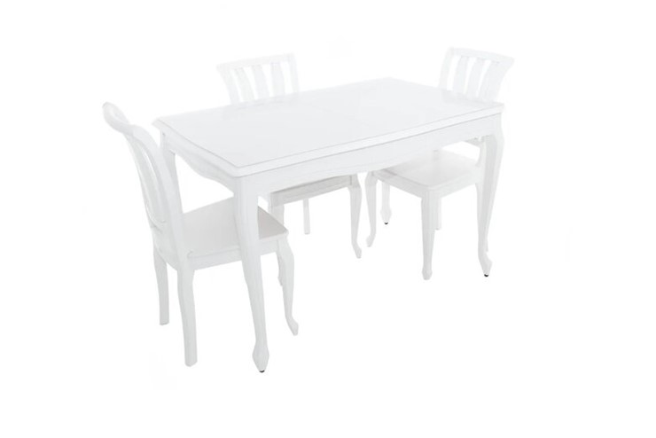 Кухонный стол раскладной Кабриоль GLASS 1200х800, (Тон 9 - Эмаль белая + Белое стекло) в Магадане - изображение 10