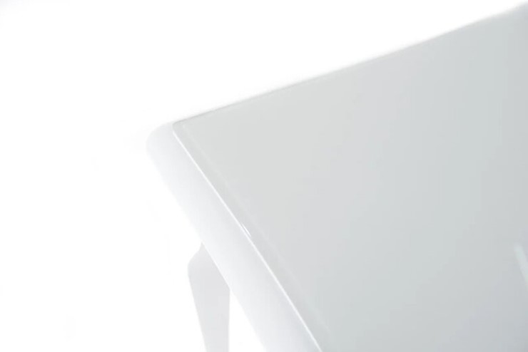 Кухонный стол раскладной Кабриоль GLASS 1200х800, (Тон 9 - Эмаль белая + Белое стекло) в Магадане - изображение 6