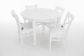 Кухонный раскладной стол Кабриоль исп. Круг 1050, тон 8 Покраска + патина (в местах фрезеровки) в Магадане - предосмотр 6