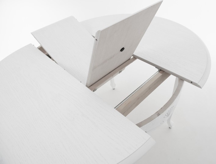 Обеденный раздвижной стол Кабриоль исп. Круг 1250, тон 10 (Морилка/Эмаль) в Магадане - изображение 4