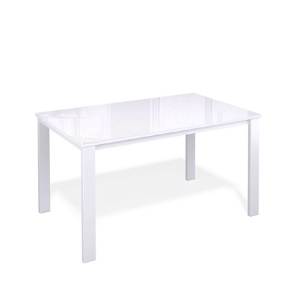 Кухонный стол раздвижной Kenner LL1200 белый/стекло белое глянец в Магадане - изображение