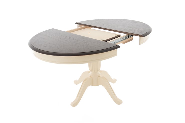 Кухонный раздвижной стол Леонардо-1 исп. Круг 1000, тон 4 (Морилка/Эмаль) в Магадане - изображение 2