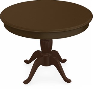 Кухонный раздвижной стол Леонардо-1 исп. Круг 1000, тон 4 Покраска + патина с прорисовкой (на столешнице) в Магадане - предосмотр