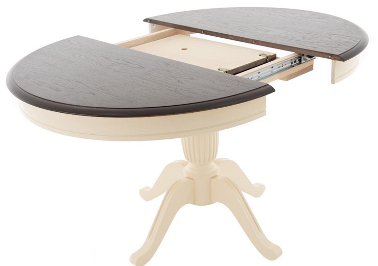 Кухонный раздвижной стол Леонардо-1 исп. Круг 900, тон 10 (Морилка/Эмаль) в Магадане - изображение 2
