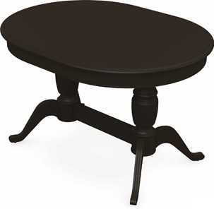 Кухонный стол раскладной Леонардо-2 исп. Овал, тон 11 Покраска + патина с прорисовкой (на столешнице) в Магадане