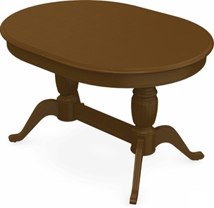 Стол раздвижной Леонардо-2 исп. Овал, тон 2 Покраска + патина с прорисовкой (на столешнице) в Магадане