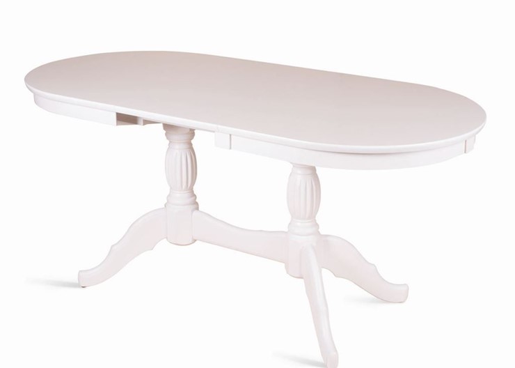 Кухонный раскладной стол Лилия-1300 (белая эмаль) 78,5x82x130+35 в Магадане - изображение 2