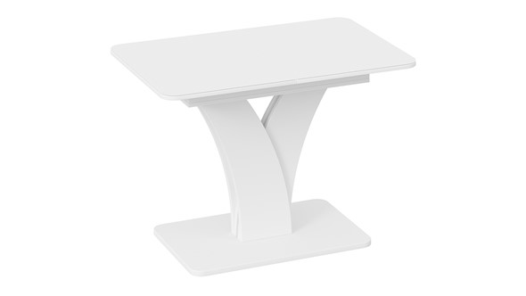 Стол раздвижной Люксембург тип 2 (Белый/Стекло белое матовое) в Магадане - изображение