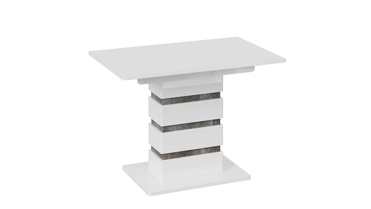 Раздвижной стол Мадейра тип 1 (Белый глянец/Ателье темный) в Магадане - изображение 2