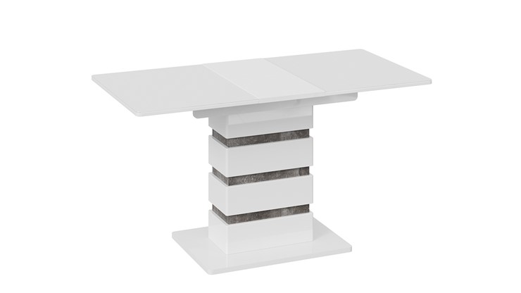 Раздвижной стол Мадейра тип 1 (Белый глянец/Ателье темный) в Магадане - изображение 3