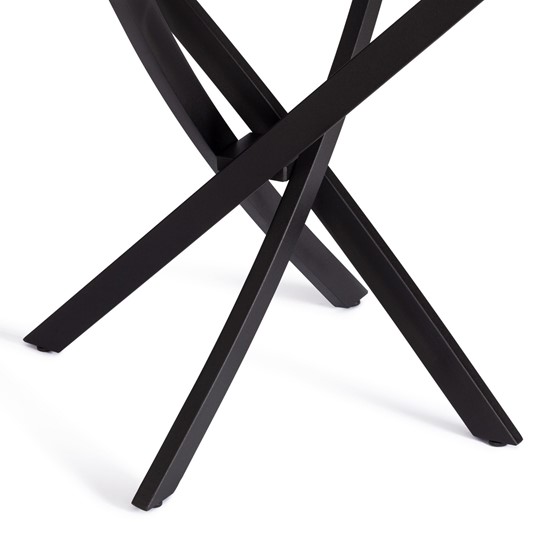 Кухонный раскладной стол MANZANA ЛДСП/HPL/металл 100х100/30х75, Мрамор чёрный/чёрный арт.20618 в Магадане - изображение 10