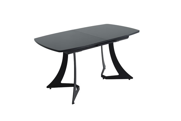Кухонный раздвижной стол Милан Стекло Opti (Чёрное) в Магадане - изображение