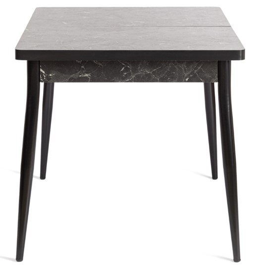 Обеденный раздвижной стол MOLLY (mod. 1171) ЛДСП+меламин/металл, 120+38х80х78, чёрный мрамор/чёрный в Магадане - изображение 3